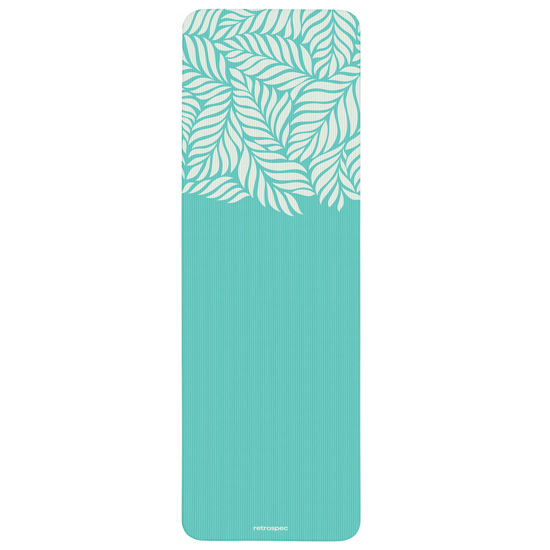 Picture of Retrospec Solana Yoga Mat 1/2" Thick w/Nylon Strap for Men & Women - Non Slip Excercise Mat for Yoga, Pilates, Stretching, Floor & Fitness Workouts, Blue Lagoon