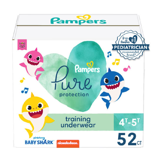 Picture of Pampers Pure Protection Training Pants Baby Shark - Size 4T-5T, 52 Count, Premium Hypoallergenic Training Underwear