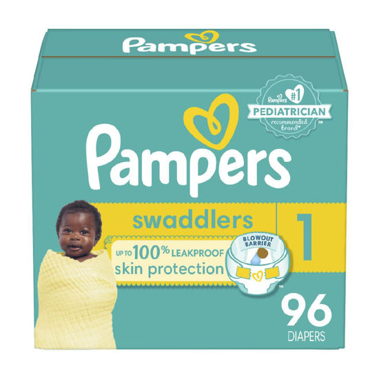 Picture of Pampers Swaddlers Diapers - Size 1, 96 Count, Ultra Soft Disposable Baby Diapers