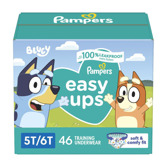 Picture of Pampers Easy Ups Boys & Girls Bluey Potty Training Pants - Size 5T-6T, 46 Count, Training Underwear (Packaging May Vary)