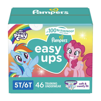 Picture of Pampers Easy Ups Girls & Boys Potty Training Pants - Size 5T-6T, 46 Count, My Little Pony Training Underwear (Packaging May Vary)