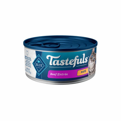 Picture of Blue Buffalo Tastefuls Wet Cat Food Paté, Made with Natural Ingredients | Beef Entrée, 5.5-oz. Cans (24 Count)