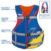 Picture of Oceans 7 USCG Universal Fit Adult Sized Life Jacket - Type III PFD Fits Chest Size 30” - 52” - Flexible-Fit Open-Sided Design - Blue/Red/Yellow