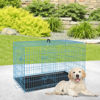 Picture of BestPet 24 Inch Dog Crates for Large Dogs Folding Mental Wire Crates Dog Kennels Outdoor and Indoor Pet Dog Cage Crate with Double-Door,Divider Panel, Removable Tray and Handle,Blue