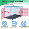 Picture of BestPet 24 Inch Dog Crates for Large Dogs Folding Mental Wire Crates Dog Kennels Outdoor and Indoor Pet Dog Cage Crate with Double-Door,Divider Panel, Removable Tray and Handle,Blue