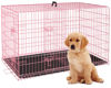 Picture of BestPet 24 Inch Dog Crates for Large Dogs Folding Mental Wire Crates Dog Kennels Outdoor and Indoor Pet Dog Cage Crate with Double-Door,Divider Panel, Removable Tray and Handle,Pink