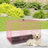 Picture of BestPet 24 Inch Dog Crates for Large Dogs Folding Mental Wire Crates Dog Kennels Outdoor and Indoor Pet Dog Cage Crate with Double-Door,Divider Panel, Removable Tray and Handle,Pink