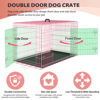 Picture of BestPet 24 Inch Dog Crates for Large Dogs Folding Mental Wire Crates Dog Kennels Outdoor and Indoor Pet Dog Cage Crate with Double-Door,Divider Panel, Removable Tray and Handle,Pink