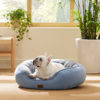 Picture of Bedsure Dog Bed for Medium Dogs - Round Washable Medium Pet Bed, Anti-Slip Donut Fluffy Plush Indoor Fur Cat Bed, 30 inches, Frost Blue