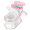 Picture of CheerTry 2-in-1 Toddler Potty Training Toilet - Larger Potty Chair & Detachable Training Seat for Boys & Girls Ages 1-3 with Flushing Sound, Wipes Storage, Toilet Paper Holder - Pink