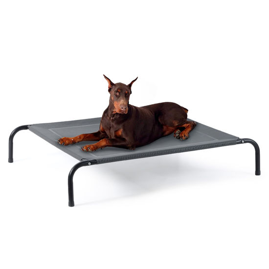 Picture of Bedsure XL Elevated Cooling Dog Bed Cot, Raised Pet Beds with No-Slip Feet, Stable Frame & Durable Supportive Teslin Recyclable Mesh, Breathable, Indoor and Outdoor, Multi Size Breathable Mesh