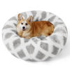 Picture of Bedsure Calming Dog Bed for Medium Dogs - Donut Washable Medium Pet Bed, 30 inches Anti-Slip Round Fluffy Plush Faux Fur Cat Bed, Fits up to 45 lbs Pets, Diamond Grey