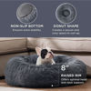 Picture of Bedsure Calming Dog Bed for Medium Dogs - Donut Washable Medium Pet Bed, 30 inches Anti-Slip Round Fluffy Plush Faux Fur Cat Bed, Fits up to 45 lbs Pets, Dark Grey