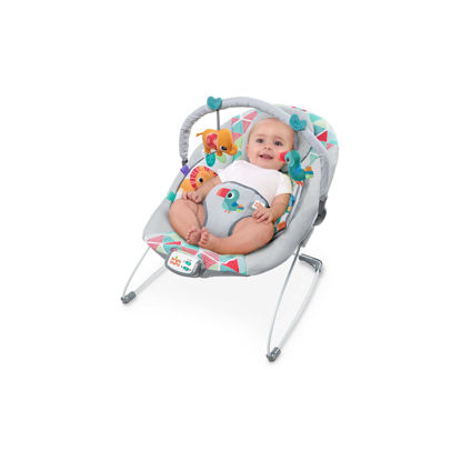 Picture of Bright Starts Baby Bouncer Soothing Vibrations Infant Seat - Taggies, Music, Removable -Toy Bar, 0-6 Months Up to 20 lbs (Toucan Tango)