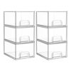 Picture of Vtopmart 6 Pack Clear Stackable Storage Drawers, 4.4'' Tall Acrylic Bathroom Makeup Organizer,Plastic Storage Bins For Vanity, Undersink, Kitchen Cabinets, Pantry, Home Organization and Storage