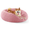 Picture of Bedsure Calming Dog Bed for Medium Dogs - Donut Washable Medium Pet Bed, 30 inches Anti-Slip Round Fluffy Plush Faux Fur Cat Bed, Fits up to 45 lbs Pets, Mauve Blush