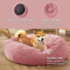 Picture of Bedsure Calming Dog Bed for Medium Dogs - Donut Washable Medium Pet Bed, 30 inches Anti-Slip Round Fluffy Plush Faux Fur Cat Bed, Fits up to 45 lbs Pets, Mauve Blush