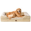 Picture of EHEYCIGA Orthopedic Dog Beds for Large Dogs, Waterproof Memory Foam Large Dog Bed with Sides, Non-Slip Bottom and Egg-Crate Foam Large Dog Couch Bed with Washable Removable Cover, Greige