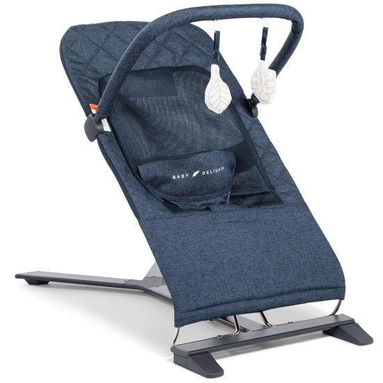 Picture of Baby Delight Alpine Deluxe Portable Bouncer, Infant, 0 - 6 Months, Quilted Indigo