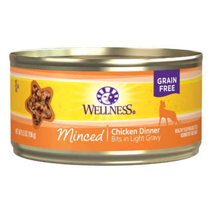 Picture of Wellness Complete Health Natural Grain Free Wet Canned Cat Food, Minced Chicken Entree, 5.5 Ounce Can (Pack of 24)