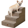 Picture of EHEYCIGA Dog Stairs for Bed 20”H, 4-Step Extra Wide Dog Steps for High Bed, Pet Steps for Small Dogs and Cats, Non-Slip Balanced Dog Indoor Ramp, Camel