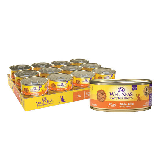 Picture of Wellness Complete Health Grain Free Canned Cat Food, Chicken Pate, 5.5 Ounces (Pack of 24)