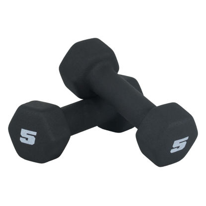 Picture of CAP Barbell Neoprene Dumbbell Weights, 5 lb Pair, Black