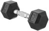 Picture of Amazon Basics Rubber Encased Exercise & Fitness Hex Dumbbell, Hand Weight for Strength Training, 10 lb, Black & Silver