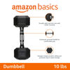 Picture of Amazon Basics Rubber Encased Exercise & Fitness Hex Dumbbell, Hand Weight for Strength Training, 10 lb, Black & Silver