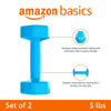 Picture of Amazon Basics Vinyl Hexagon Workout Dumbbell Hand Weight, 5 pounds, Set of 2, Light Blue