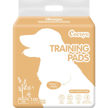 Picture of COCOYO Earth Friendly Bamboo Training Pads | Eco Friendly Puppy Pads for All Dogs | 100 Super Absorbent Puppy Training Pads, Deodorizing Dog Training Pads for Pets