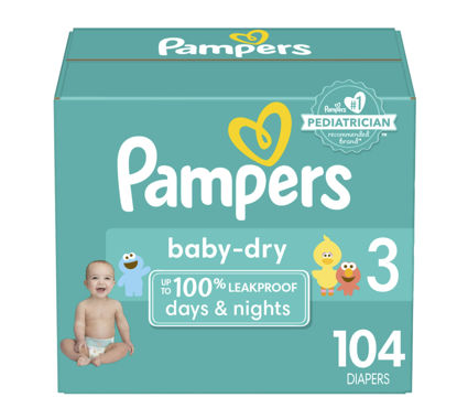 Picture of Pampers Baby Dry Diapers - Size 3, 104 Count, Absorbent Disposable Diapers