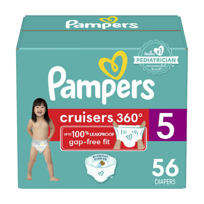 Picture of Pampers Cruisers 360 Diapers - Size 5, 56 Count, Pull-On Disposable Baby Diapers, Gap-Free Fit