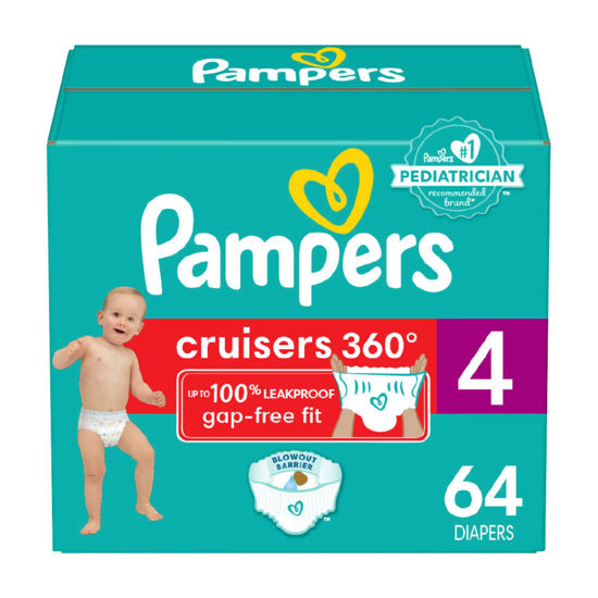 Picture of Pampers Cruisers 360 Diapers - Size 4, 64 Count, Pull-On Disposable Baby Diapers, Gap-Free Fit