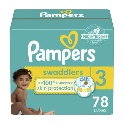 Picture of Pampers Swaddlers Diapers - Size 3, 78 Count, Ultra Soft Disposable Baby Diapers