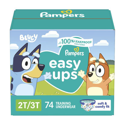 Picture of Pampers Easy Ups Boys & Girls Bluey Potty Training Pants - Size 2T-3T, 74 Count, Training Underwear (Packaging May Vary)