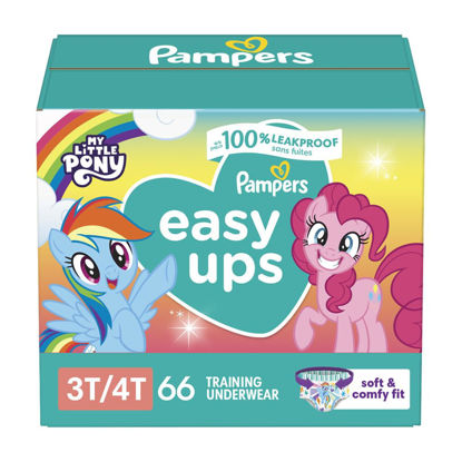 Picture of Pampers Easy Ups Girls & Boys Potty Training Pants - Size 3T-4T, 66 Count, My Little Pony Training Underwear (Packaging May Vary)