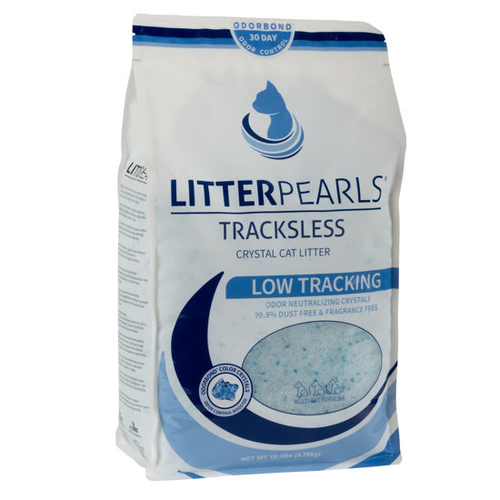 Picture of Litter Pearls Tracksless Unscented Non-Clumping Crystal Cat Litter with Odorbond, 10.5 lb,White, Clear and Blue Crystals,635426