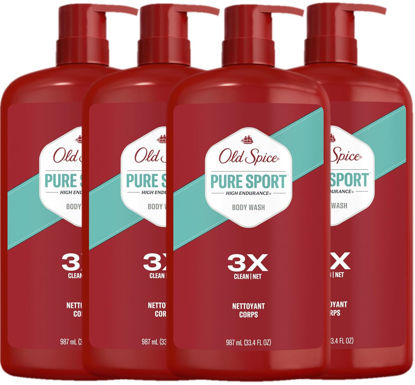 Picture of Old Spice Body Wash for Men, Pure Sport Scent, High Endurance, 33.4 fl oz (Pack of 4)