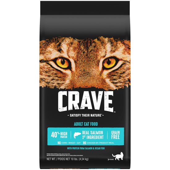 Picture of CRAVE Grain Free Adult High Protein Natural Dry Cat Food with Protein from Salmon & Ocean Fish, 10 lb. Bag