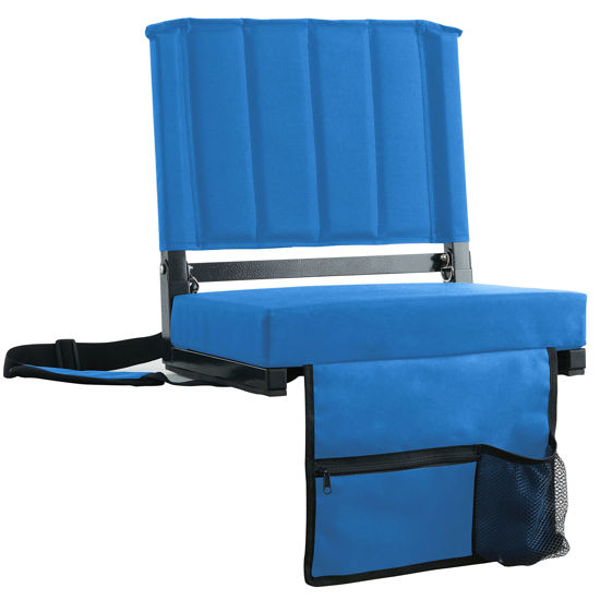 Picture of SPORT BEATS Stadium Seat for Bleachers with Back Support and Cushion Includes Shoulder Strap and Cup Holder