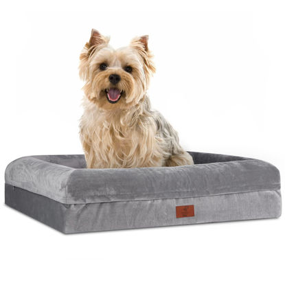 Picture of Yiruka Small Dog Bed, Orthopedic Dog Bed with Waterproof Cover, Removable Memory Foam Bolster Dog Soft Sofa Bed with Nonskid Bottom, Pet Bed with Washable Cover