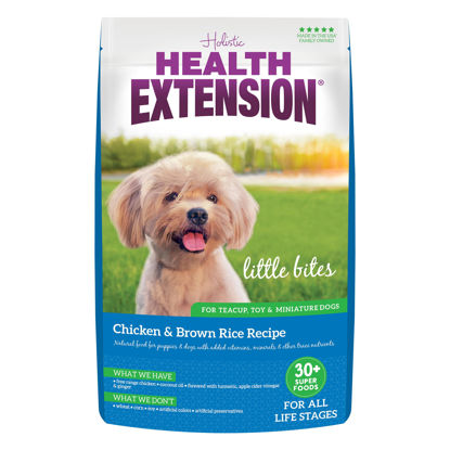 Picture of Health Extension Little Bites Chicken & Brown Rice Dry Dog Food (10 lb / 4.5 Kg) - Natural with Probiotics and Superfoods for Teacup, Toy & Small Breeds