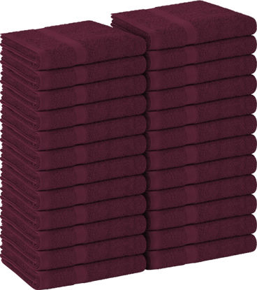 Picture of Utopia Towels - Salon Towel, Pack of 24 (Not Bleach Proof, 16x27 Inches) Highly Absorbent Cotton Towels for Hand, Gym, Beauty, Hair, Spa, and Home Hair Care, Burgundy