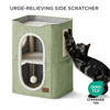 Picture of Bedsure 2-Level Cat House for Indoor Cats - Small Cat Towers with Scratch Pad and Hideaway Condo, Cat Cave Bed Furniture for Multi Pets and Large Cats, 18x14x23 inches, Green