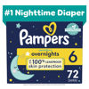 Picture of Pampers Swaddlers Overnights Diapers - Size 6, 72 Count, Disposable Baby Diapers, Night Time Skin Protection