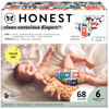 Picture of The Honest Company Clean Conscious Diapers | Plant-Based, Sustainable | Beary Cool + Big Trucks | Super Club Box, Size 6 (35+ lbs), 68 Count