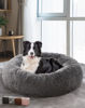 Picture of OhGeni Calming Donut Bed for Dogs and Cats, Ultra Soft Circle Bed, Cozy, Waterproof, Zipper Cover, 36 in Bed, Large Dog Bed (Gray)