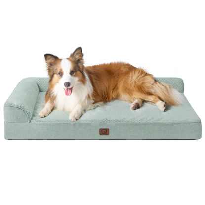 Picture of EHEYCIGA Memory Foam Orthopedic Dog Beds Large Sized Dog, Washable Dog Bed with Waterproof Lining Removable Cover, Big Dog Bed Sofa with Nonskid Bottom Pet Couch Bed, 41x27 Inches, Greyish Green