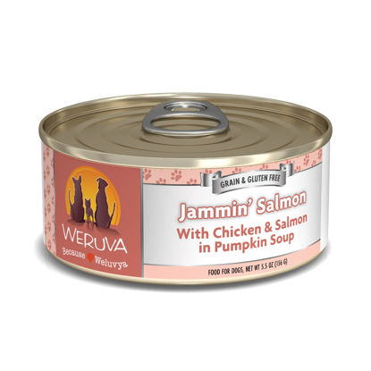 Picture of Weruva Classic Dog Food, Jammin' Salmon with Chicken & Salmon in Gravy, 5.5oz Can (Pack of 24)